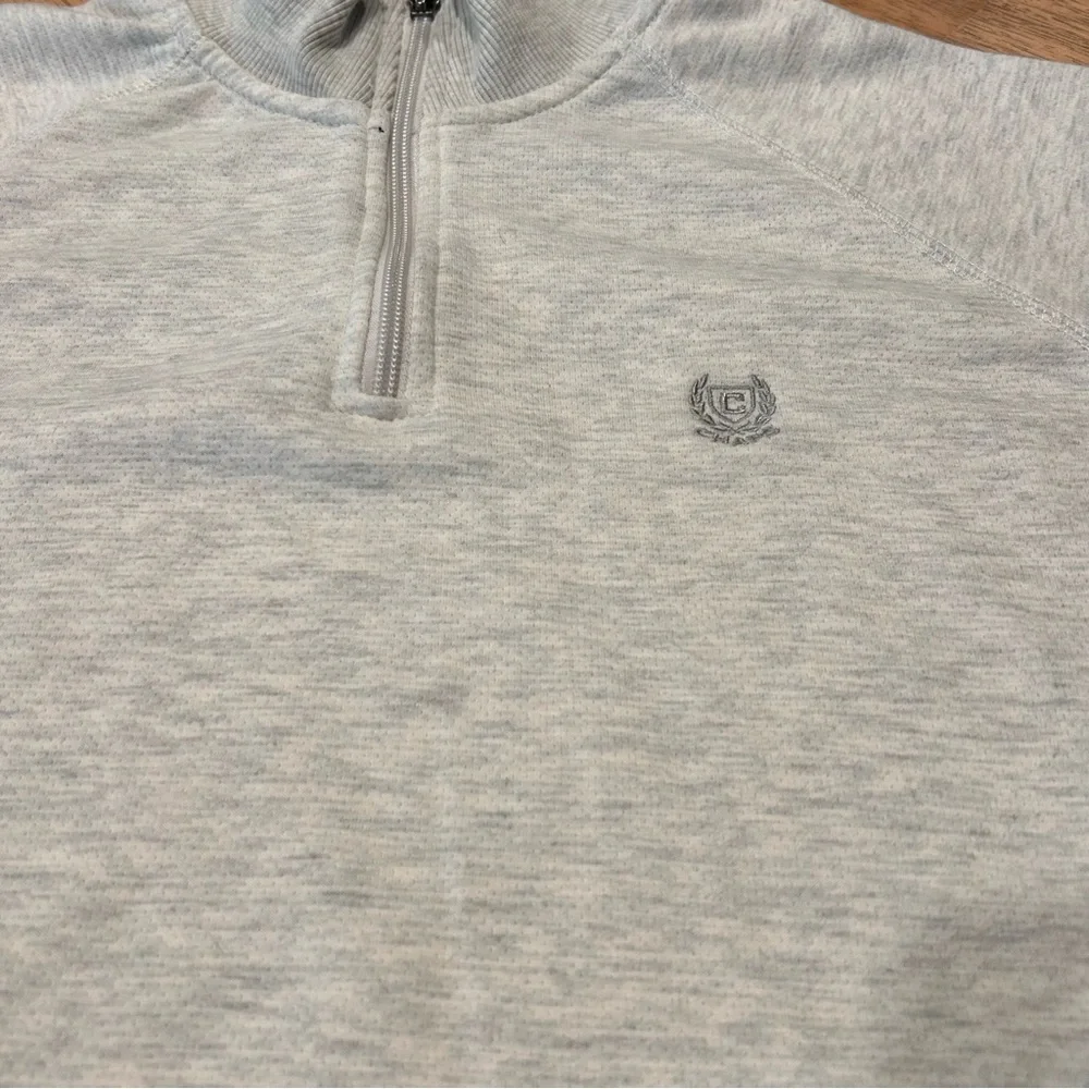 Chaps Classic Light Gray‎ 1/4 Zip Pullover Sweater Size Medium